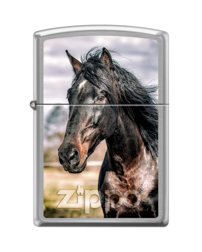 Encendedor Zippo Plateado Caballo Café Cod 200ci419706