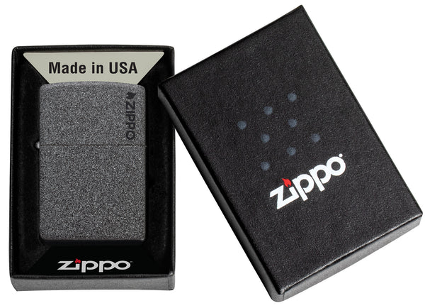 Encendedor Zippo Gris Hierro Logo Cod 211ZL