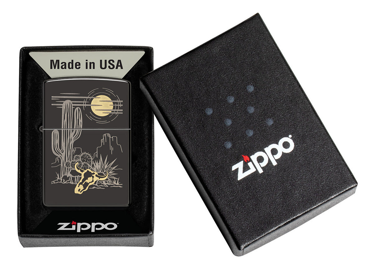 Encendedor Zippo Negro Espejo Oeste Cod 48968