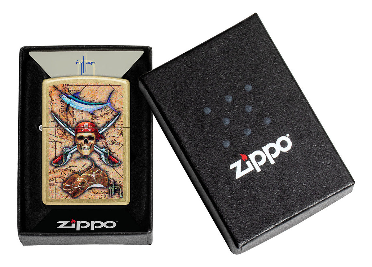 Encendedor Zippo Dorado Pirata Peces Cod 48966