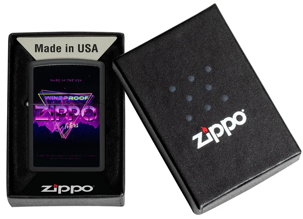 Encendedor Zippo Negro Windproof Triangulo Cod 46247