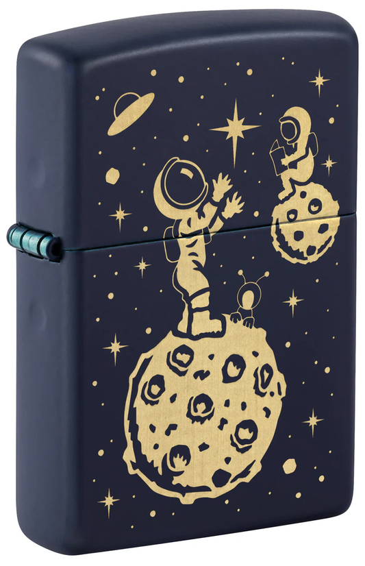 Encendedor Zippo Azul Mate Astronautas Cod 46423