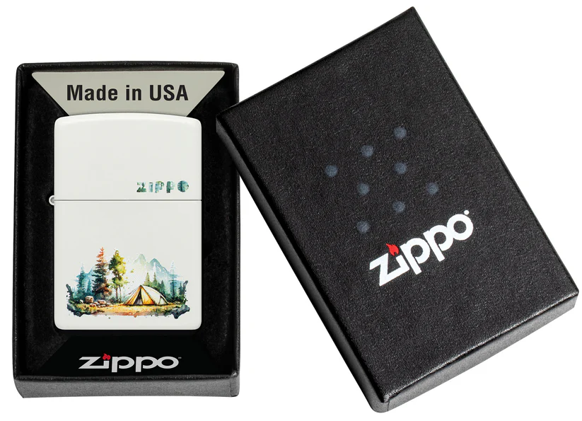 Encendedor Zippo Blanco Mate Camping Cod 46474