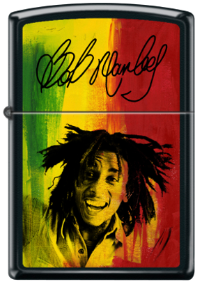 Encendedor Zippo Negro Bob Marley Firma Cod 46996