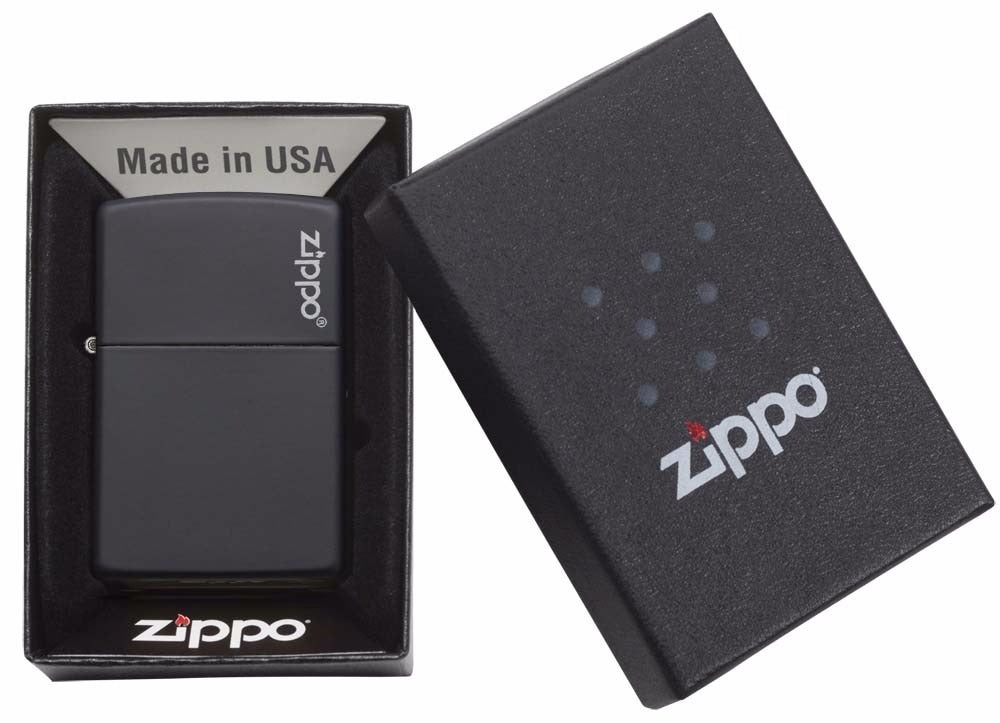 Encendedor Zippo Negro Mate Con Logo - Cod 218zl