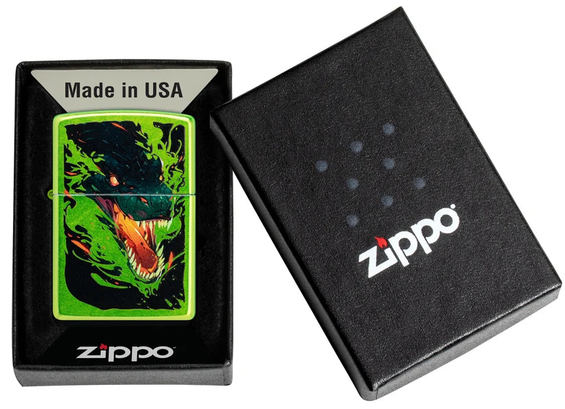 Encendedor Zippo Verde Metalizado Dragón 47133