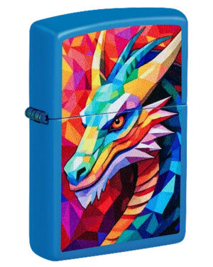 Encendedor Zippo Azul Mate Dragón Cubismo 47517