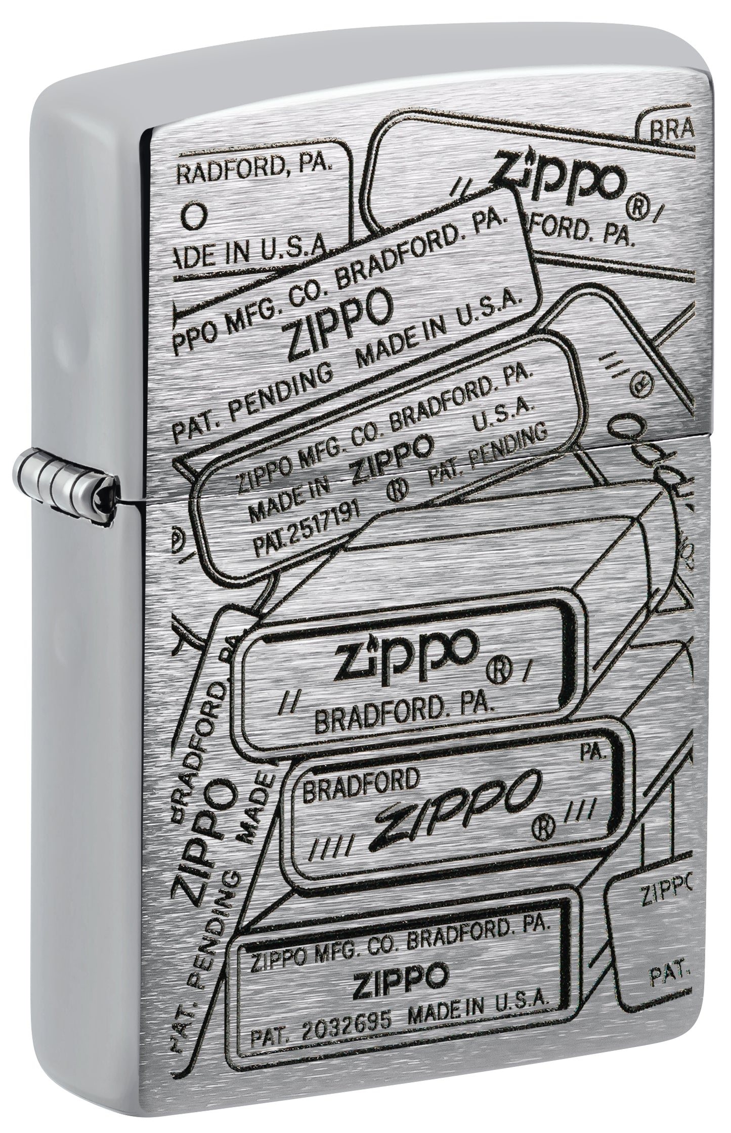 Encendedor Zippo Plateado Bases Logos Cod 48713