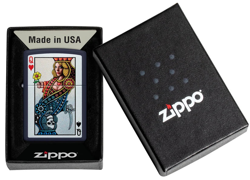 Encendedor Zippo Azul Mate Carta Póker 48723