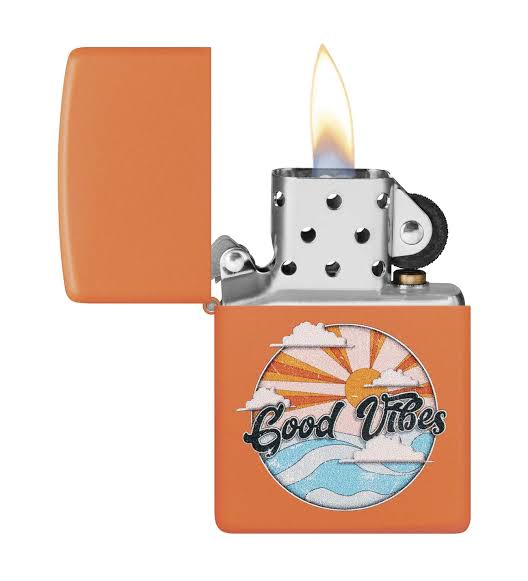 Encendedor Zippo Naranja Mate Good Vibes 48847