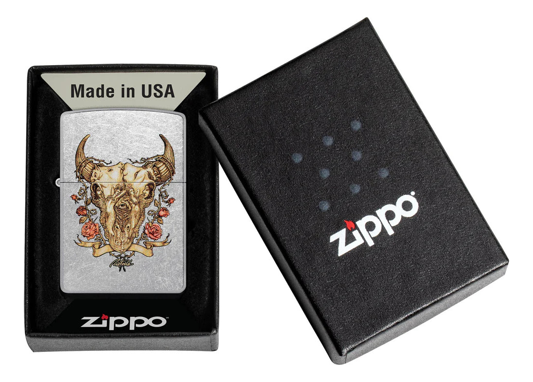Encendedor Zippo Cromo Calavera Rick Rietveld Cod 48559