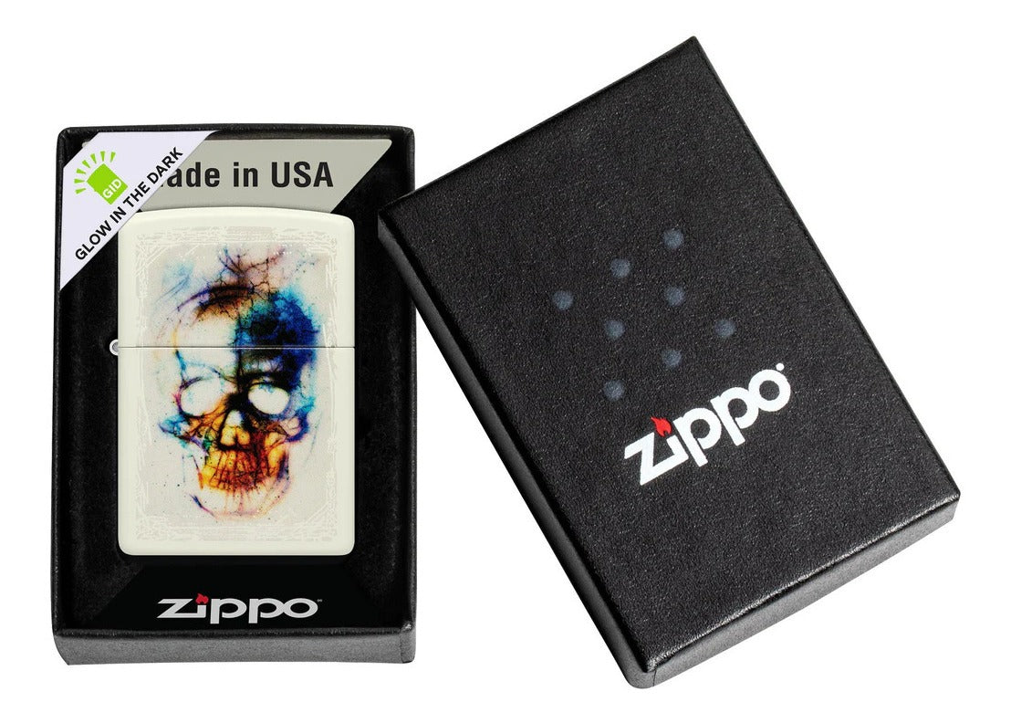 Encendedor Zippo Blanco Calavera Cod 48563