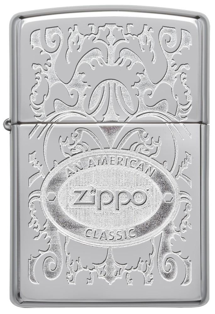 Encendedor Zippo Plateado Grabado Cod. 24751