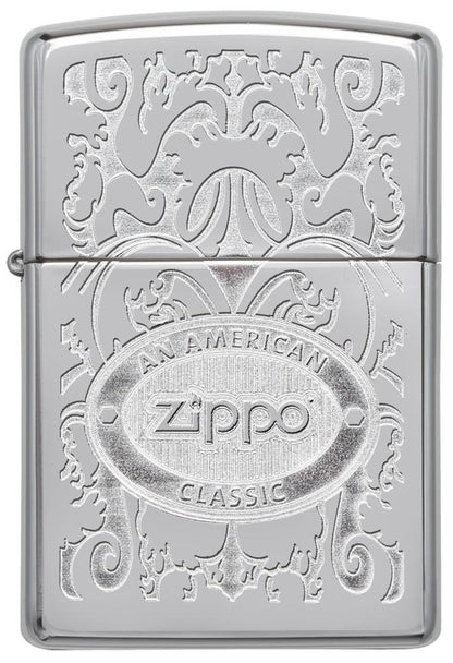 Encendedor Zippo Plateado Grabado Cod. 24751
