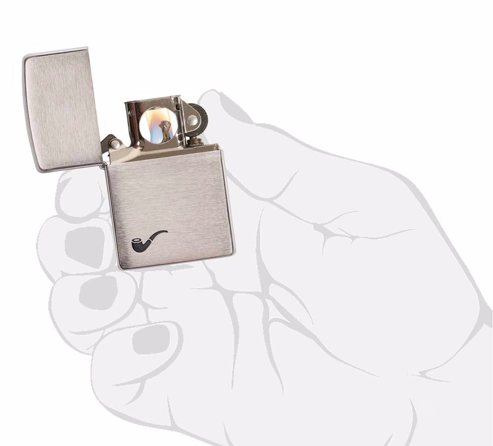 Encendedor Zippo Para Pipa Cromo Cepillado - Cod 200pl
