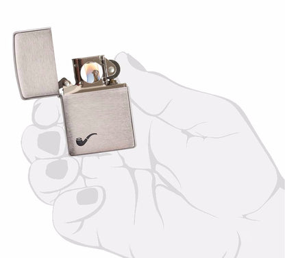 Encendedor Zippo Para Pipa Cromo Cepillado - Cod 200pl