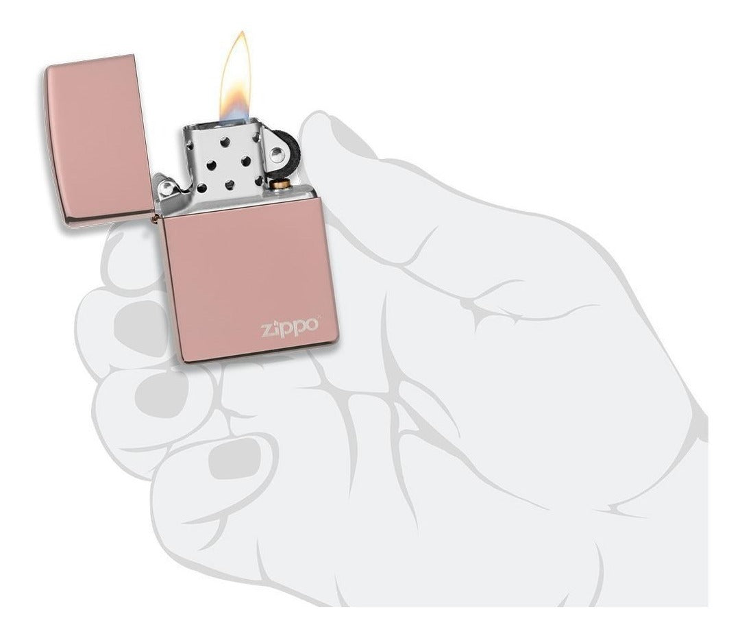 Encendedor Zippo Oro Rosa Logo- Cod 49190zl