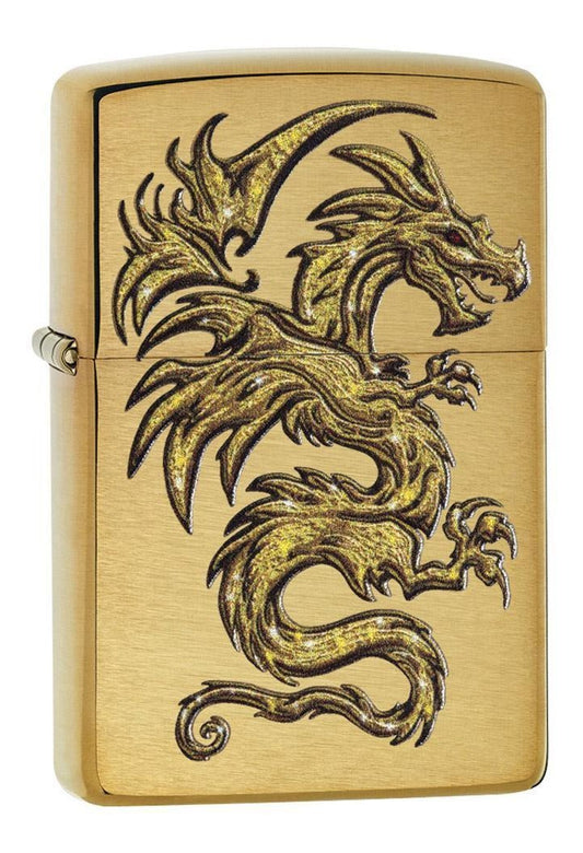 Encendedor Zippo Dorado Cepillado Dragón Cod 29725