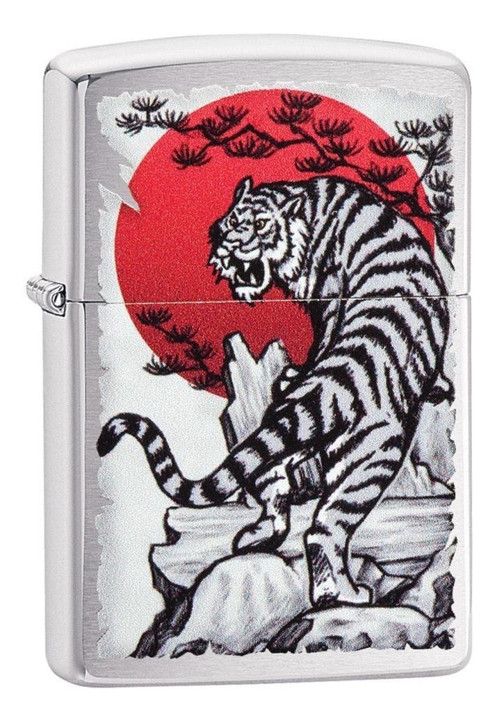Encendedor Zippo Cromo Tigre Asiático Cod 29889