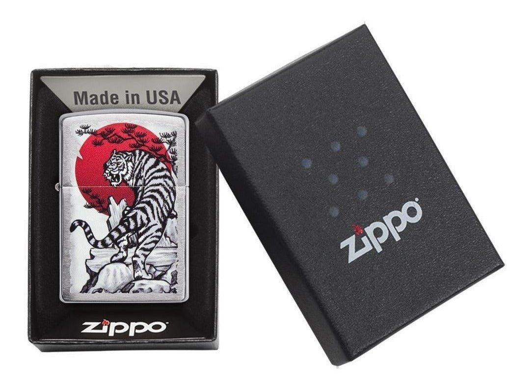 Encendedor Zippo Cromo Tigre Asiático Cod 29889