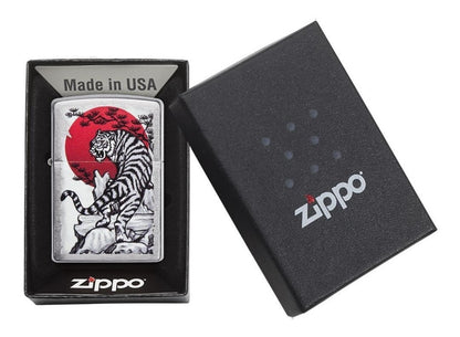Encendedor Zippo Cromo Tigre Asiático Cod 29889