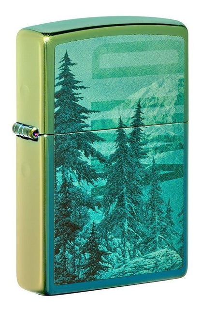 Encendedor Zippo Verde Metalizado Montaña Wild Cod 49461