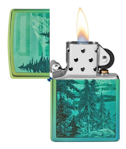 Encendedor Zippo Verde Metalizado Montaña Wild Cod 49461
