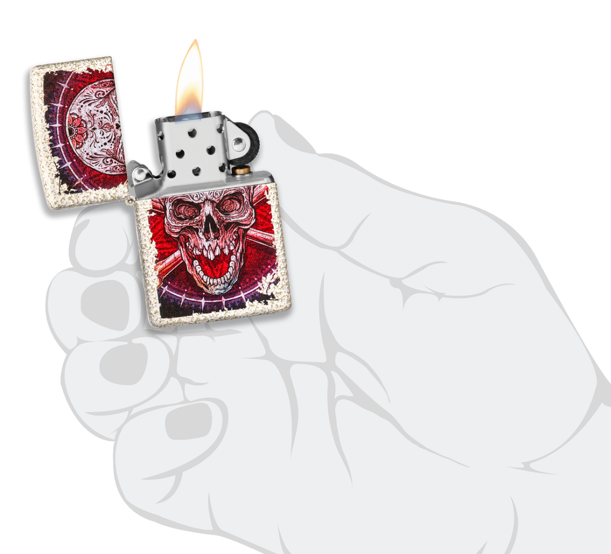 Encendedor Zippo Calavera Mercurio Cod 49410