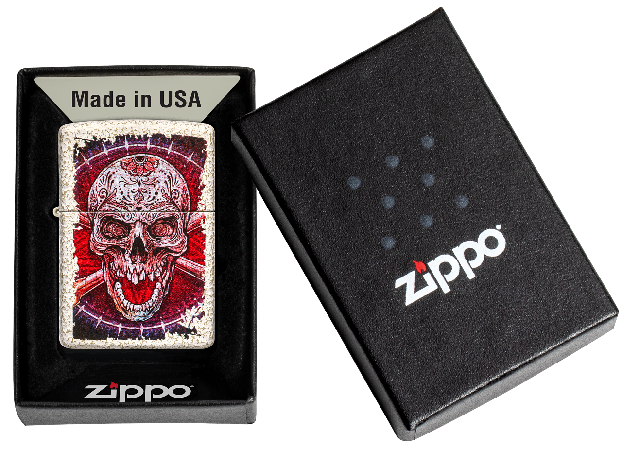 Encendedor Zippo Calavera Mercurio Cod 49410