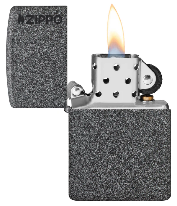 Encendedor Zippo Gris Hierro Logo Cod 211ZL