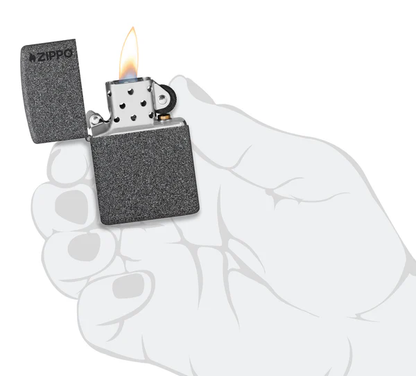 Encendedor Zippo Gris Hierro Logo Cod 211ZL