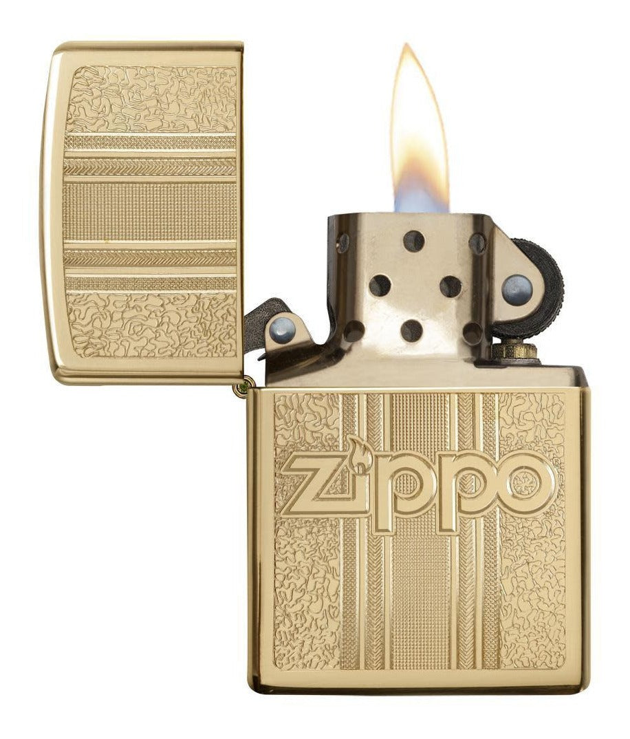 Encendedor Zippo Dorado Grabado Cod 29677