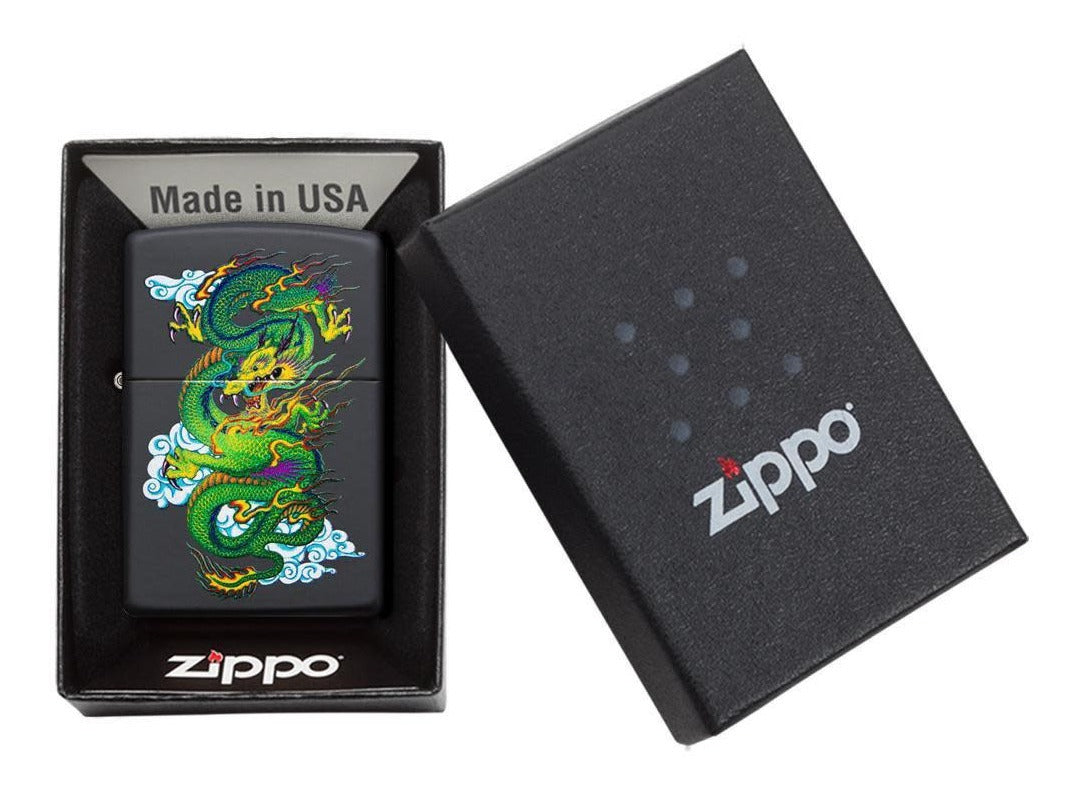 Encendedor Zippo Negro Dragón Cod 29839