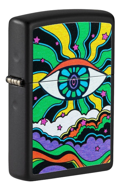 Encendedor Zippo Negro Mate Ojo Colores Cod - 49699