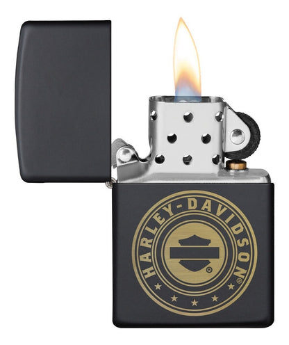 Encendedor Zippo Negro Mate Harley Davidson Cod 49197
