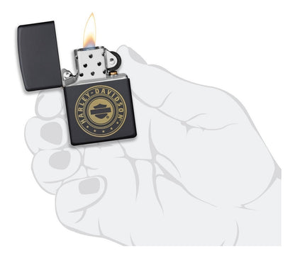 Encendedor Zippo Negro Mate Harley Davidson Cod 49197