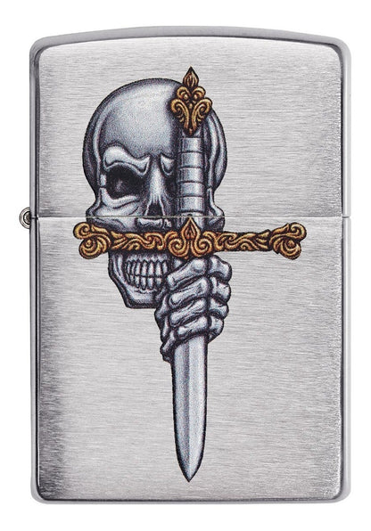 Encendedor Zippo Cromo Espada Calavera Cod - 49488