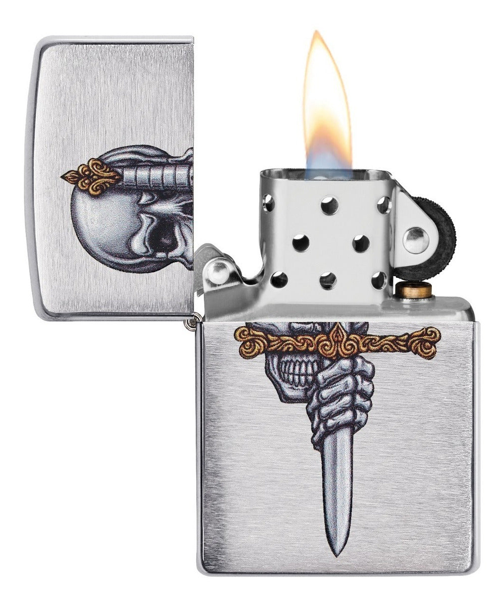 Encendedor Zippo Cromo Espada Calavera Cod - 49488