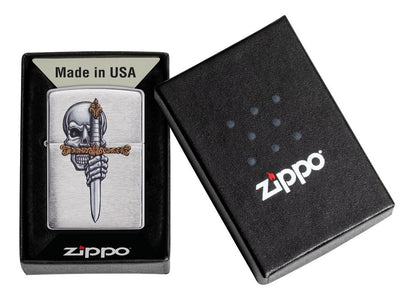 Encendedor Zippo Cromo Espada Calavera Cod - 49488