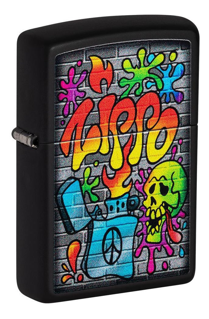 Encendedor Zippo Negro Mate Graffiti Cod - 49605