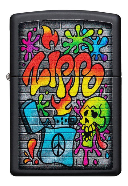 Encendedor Zippo Negro Mate Graffiti Cod - 49605