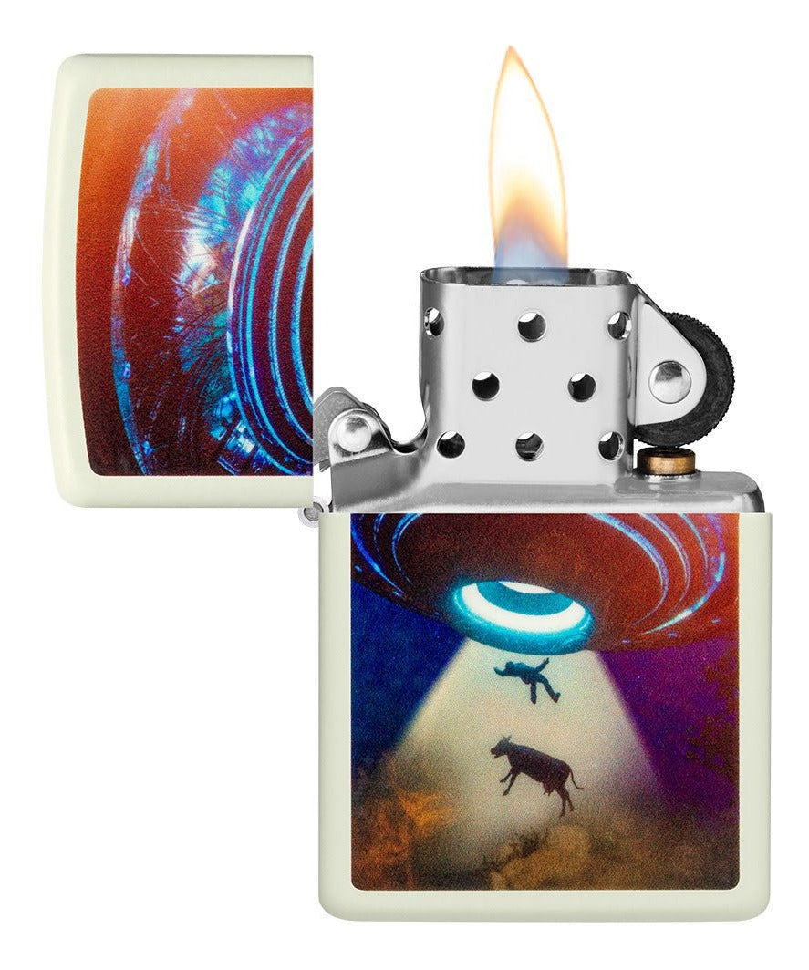 Encendedor Zippo Blanco Fluorescente Ovni Cod 49838