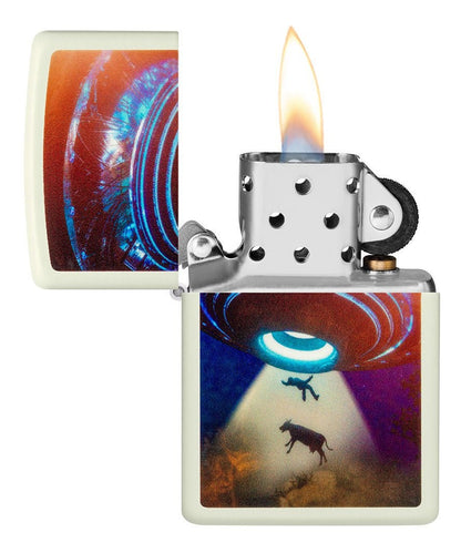 Encendedor Zippo Blanco Fluorescente Ovni Cod 49838