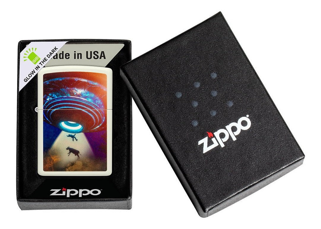 Encendedor Zippo Blanco Fluorescente Ovni Cod 49838