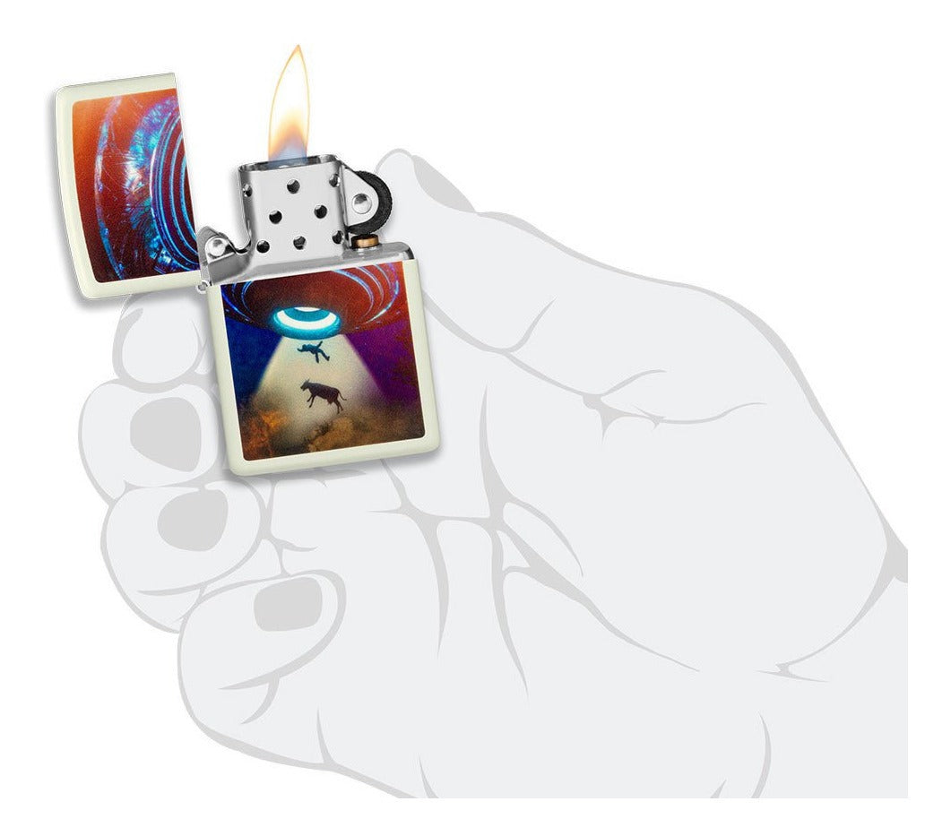 Encendedor Zippo Blanco Fluorescente Ovni Cod 49838