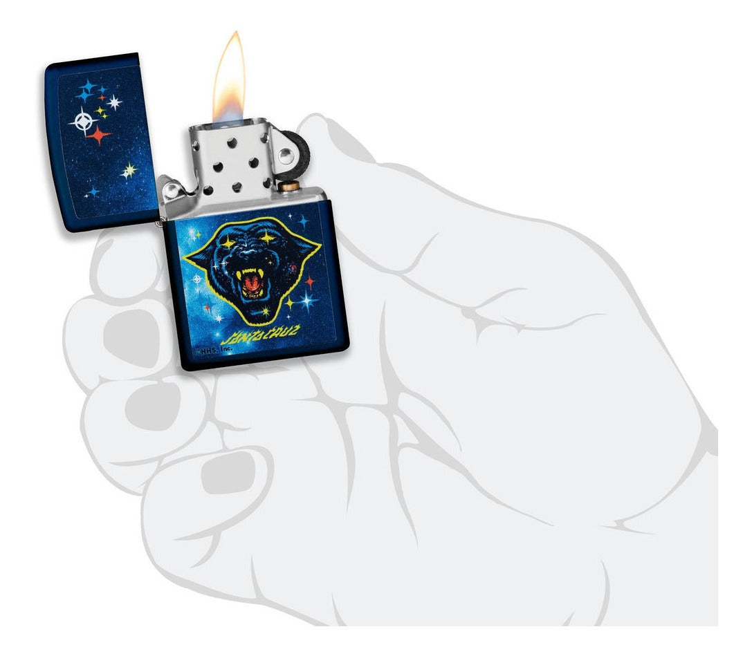 Encendedor Zippo Azul Santa Cruz Pantera Cod 49613