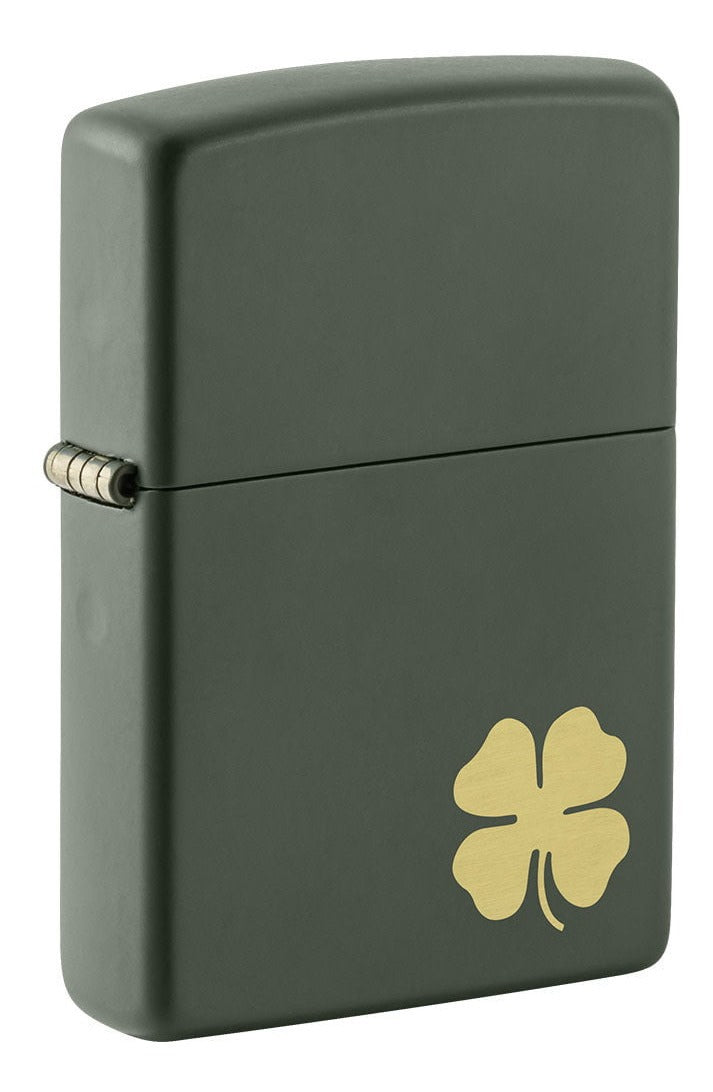 Encendedor Zippo Verde Mate Trébol Cod - 49796