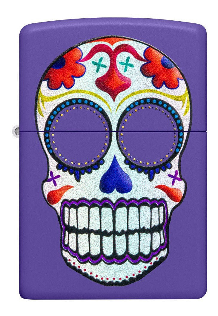 Encendedor Zippo Purpura Calavera De Azúcar Cod 49859