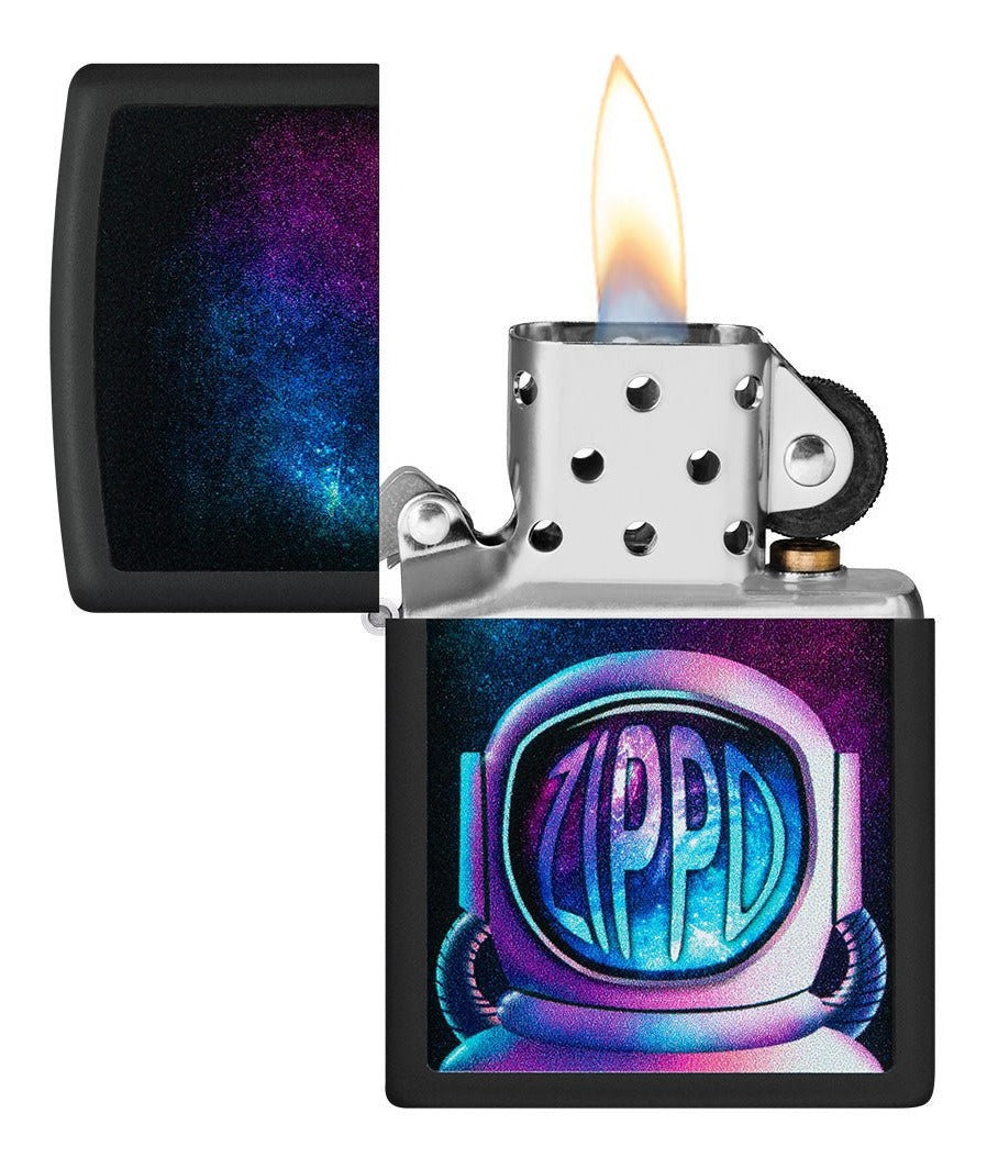 Encendedor Zippo Negro Mate Astronauta Cod 49773