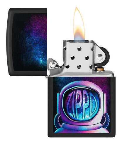 Encendedor Zippo Negro Mate Astronauta Cod 49773